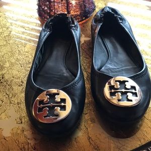 Tory Burch flats black with silver 8M